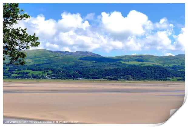 Welsh coastline from Portmeirion, Wales. Print by john hill