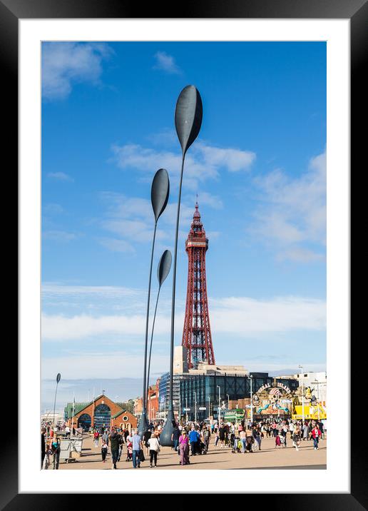Busy promenade on the Blackpool seafront Framed Mounted Print by Jason Wells