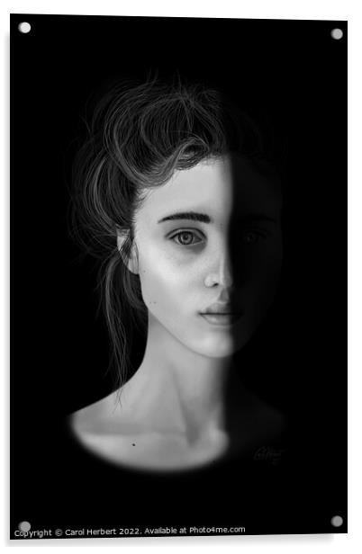 Woman in Shadow Acrylic by Carol Herbert