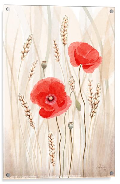 Poppies and Corn Original Art Acrylic by Carol Herbert