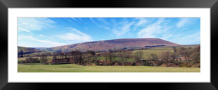 Pendle Countryside Panorama Framed Mounted Print by David McCulloch