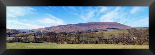 Pendle Countryside Panorama Framed Print by David McCulloch