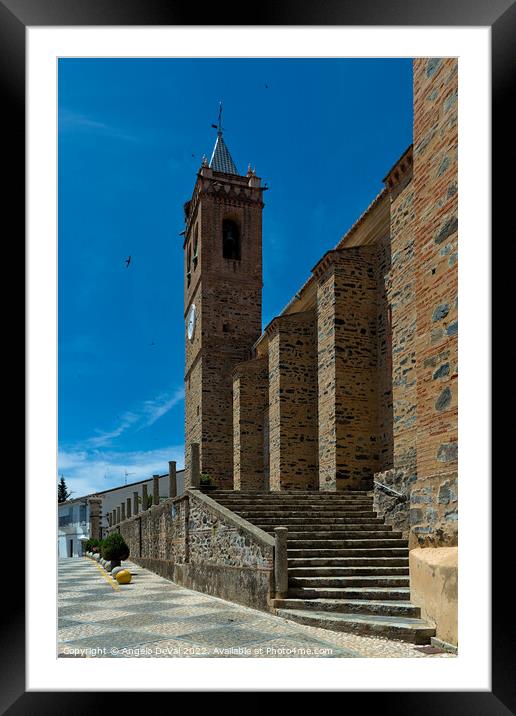 Almonaster Church Tower Framed Mounted Print by Angelo DeVal