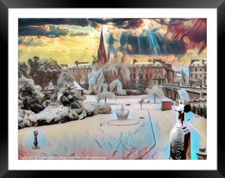 Winter Wonderland at Parade Gardens Bath Framed Mounted Print by Roger Mechan
