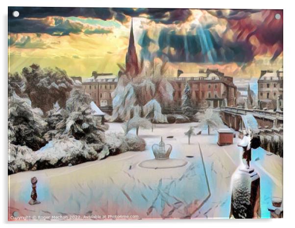 Winter Wonderland at Parade Gardens Bath Acrylic by Roger Mechan