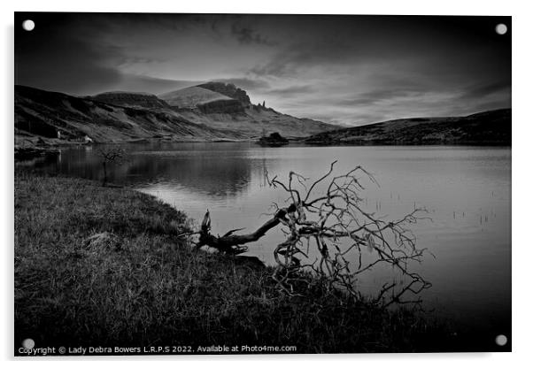Loch Fada and Storr  Acrylic by Lady Debra Bowers L.R.P.S
