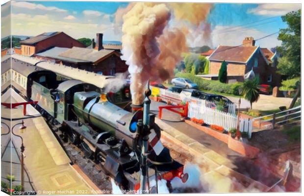 Smoke and Steam at Taunton Station Canvas Print by Roger Mechan