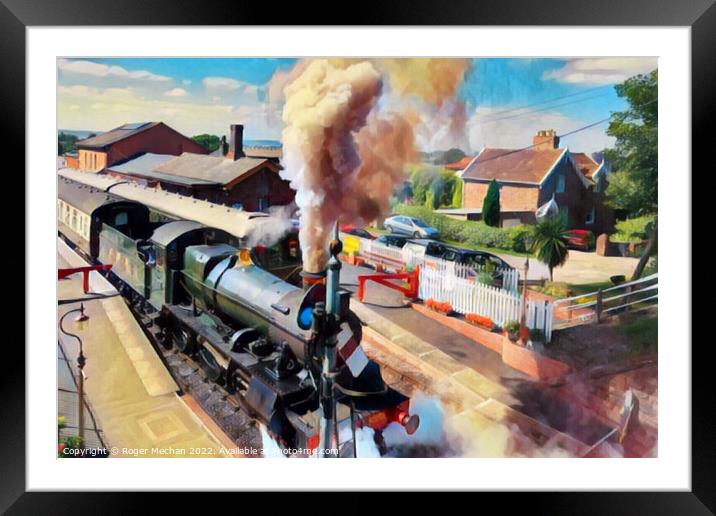 Smoke and Steam at Taunton Station Framed Mounted Print by Roger Mechan