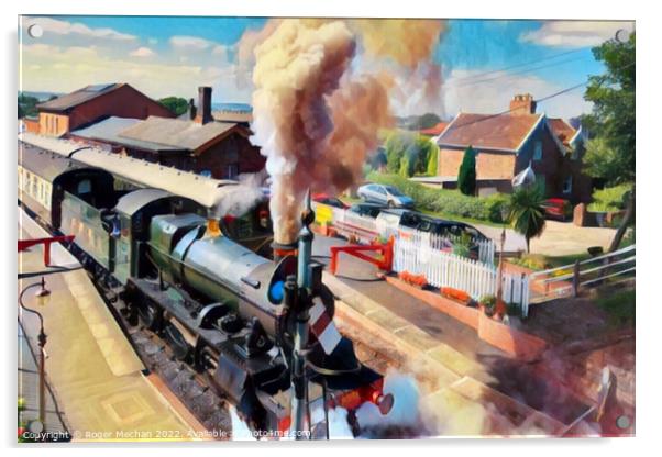 Smoke and Steam at Taunton Station Acrylic by Roger Mechan