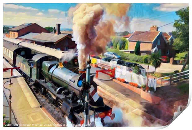 Smoke and Steam at Taunton Station Print by Roger Mechan