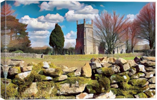 Serene Norman Church in Priddy, Somerset Canvas Print by Roger Mechan