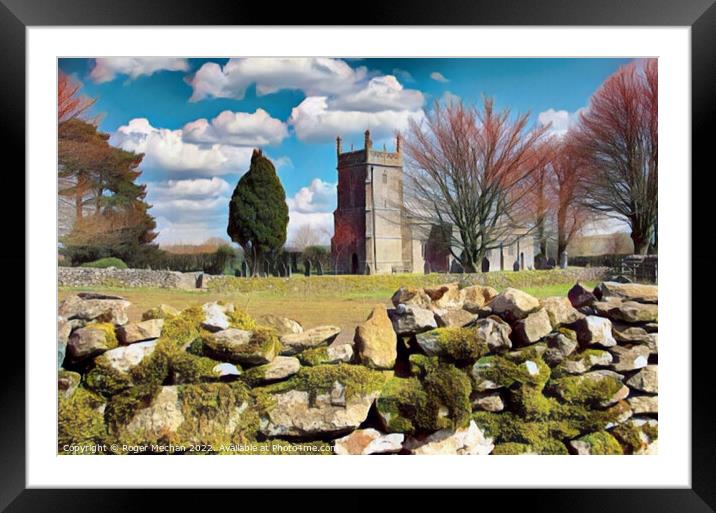 Serene Norman Church in Priddy, Somerset Framed Mounted Print by Roger Mechan