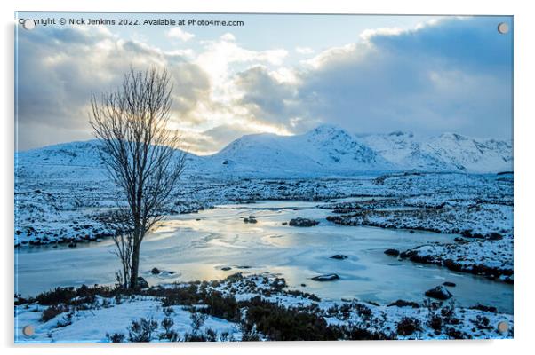 Rannoch Moor in February Scotland   Acrylic by Nick Jenkins