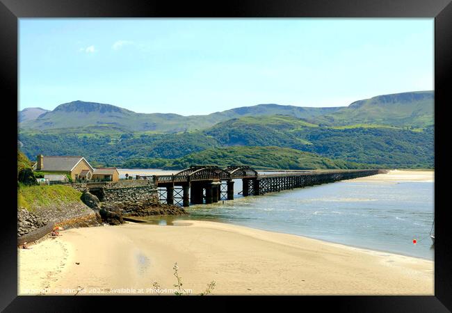 Barmouth rail bridge, Wales. Framed Print by john hill