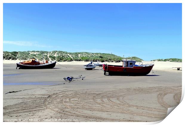 Barmouth beach at low tide, Wales. Print by john hill