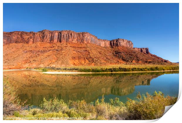 Colorado River Red Rock Canyon Reflection Moab Utah  Print by William Perry
