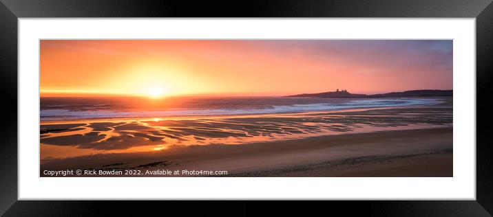 Majestic Sunrise over Dunstanburgh Castle Framed Mounted Print by Rick Bowden