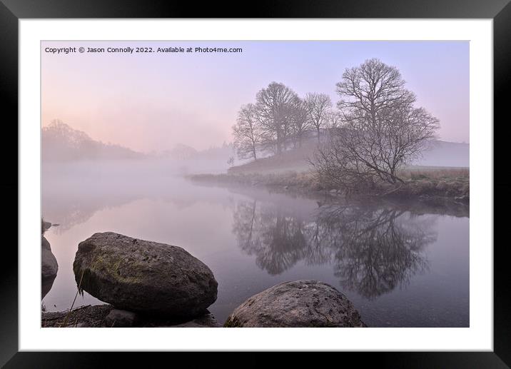Mist Along The Brathay Framed Mounted Print by Jason Connolly