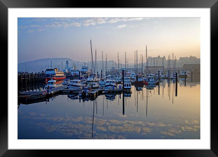 Scarborough Harbour and Lighthouse,North Yorkshire Framed Mounted Print by Darren Galpin