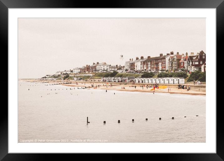 Traditional English Seafront At Southwold, Suffolk Framed Mounted Print by Peter Greenway