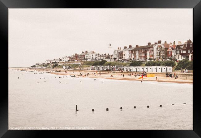 Traditional English Seafront At Southwold, Suffolk Framed Print by Peter Greenway