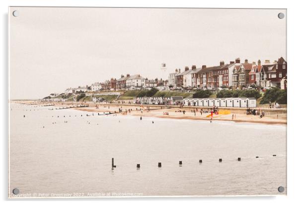 Traditional English Seafront At Southwold, Suffolk Acrylic by Peter Greenway