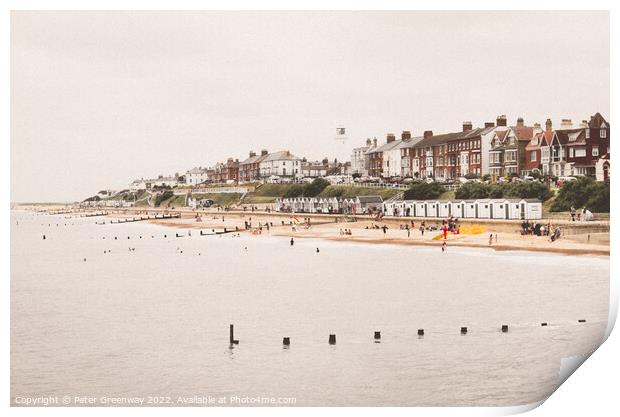 Traditional English Seafront At Southwold, Suffolk Print by Peter Greenway