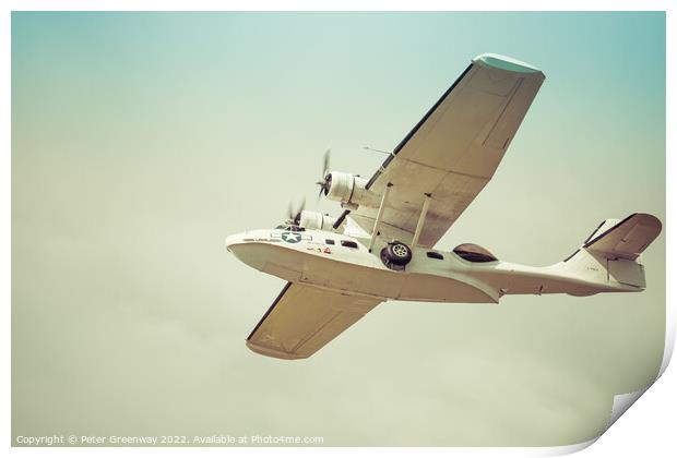 Catalina Flying Boat At Farnborough Airshow Print by Peter Greenway