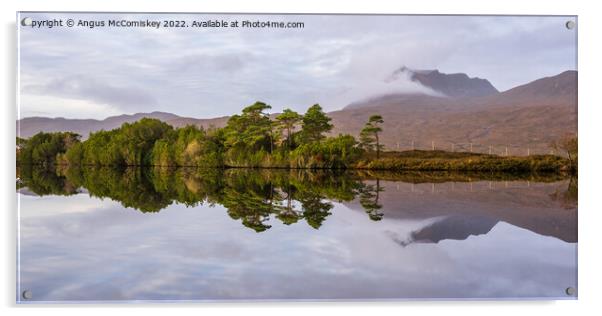Loch Cul Dromannan Coigach Peninsula panorama Acrylic by Angus McComiskey