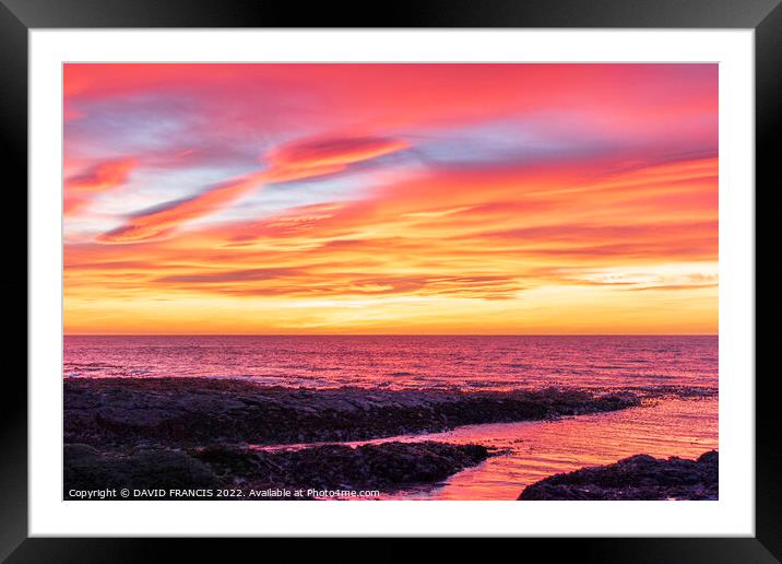 A Majestic Sunrise in Johnshaven Framed Mounted Print by DAVID FRANCIS