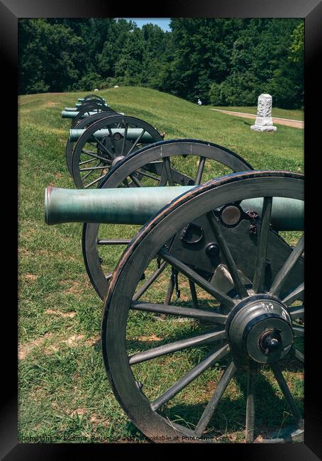 Battery de Golyer Field Cannon on Vicksburg Battlefield Framed Print by Dietmar Rauscher