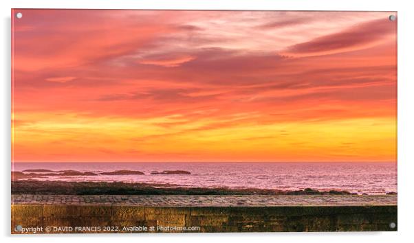 Golden Sunrise in Johnshaven Harbor Acrylic by DAVID FRANCIS