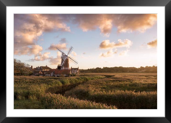 Sunset at Cley Windmill Framed Mounted Print by David Semmens