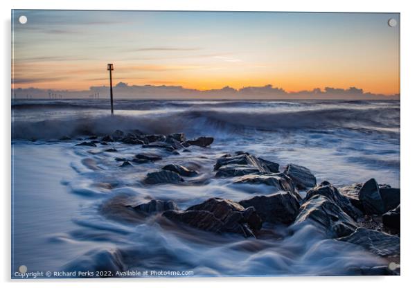 Crashing Waves at Withernsea Acrylic by Richard Perks