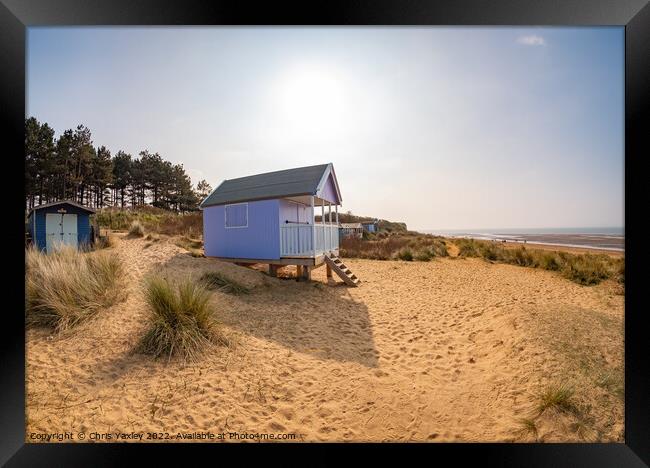 Wooden beach hut Framed Print by Chris Yaxley