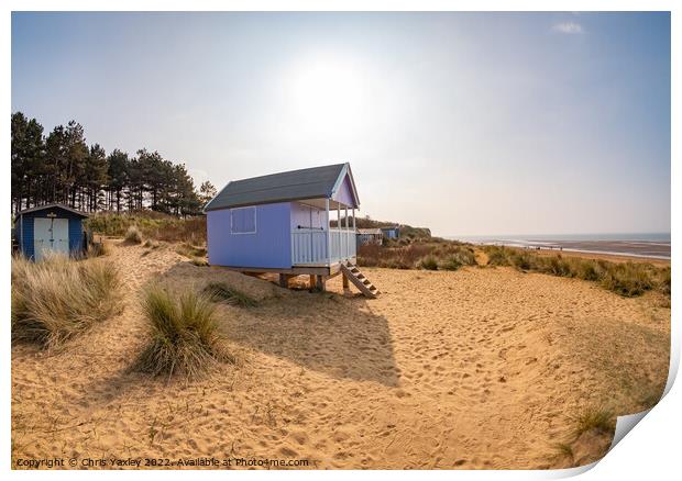 Wooden beach hut Print by Chris Yaxley