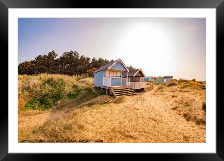 Traditional wooden beach huts, Hunstanton  Framed Mounted Print by Chris Yaxley