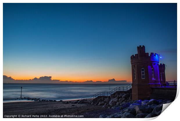 Withernsea daybreak Print by Richard Perks