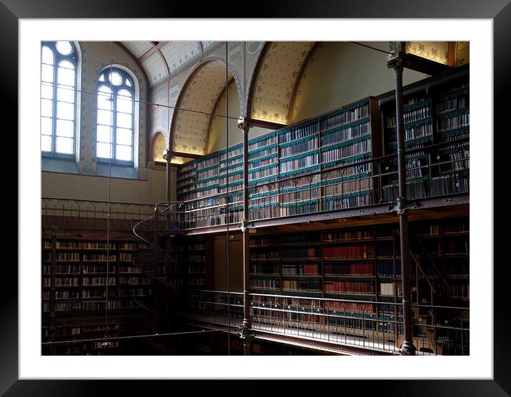 Library of the Rijksmuseum in Amsterdam, Netherlands Framed Mounted Print by Lensw0rld 