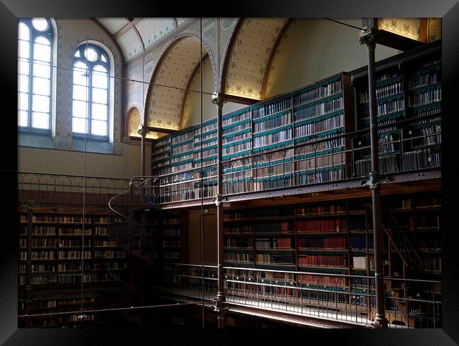 Library of the Rijksmuseum in Amsterdam, Netherlands Framed Print by Lensw0rld 