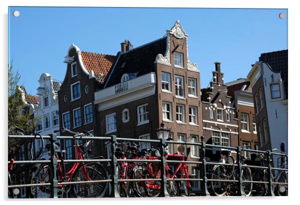 Amsterdam - Bikes, Bridges, Buildings Acrylic by Lensw0rld 