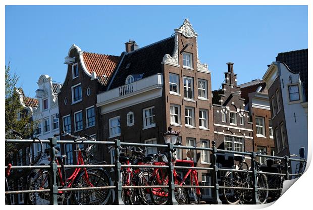 Amsterdam - Bikes, Bridges, Buildings Print by Lensw0rld 