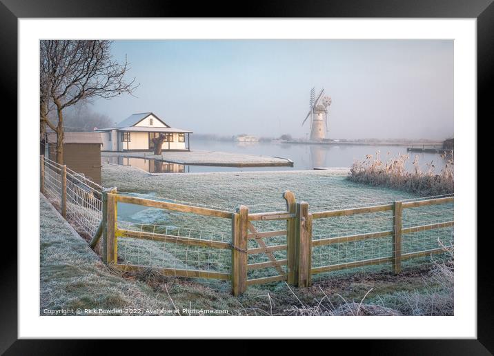 Frosty Thurne Scene Framed Mounted Print by Rick Bowden