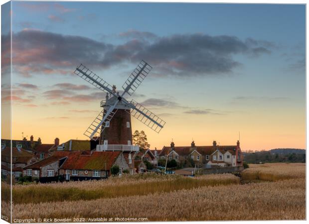 Cley Mill Sunrise Canvas Print by Rick Bowden