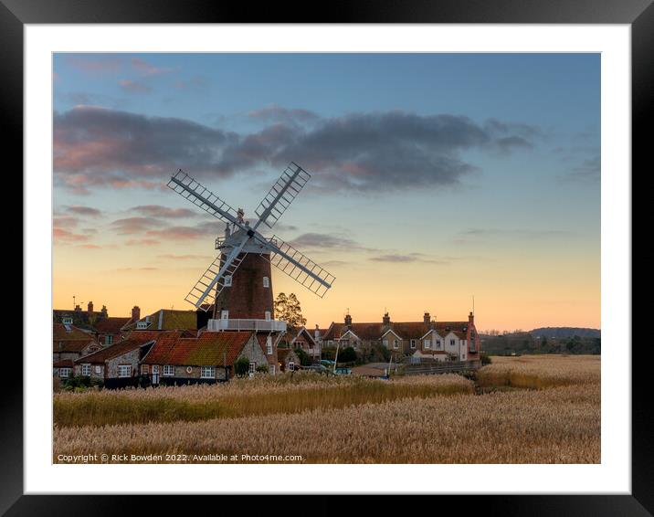 Cley Mill Sunrise Framed Mounted Print by Rick Bowden
