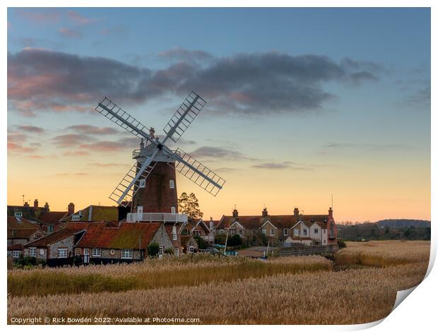 Cley Mill Sunrise Print by Rick Bowden
