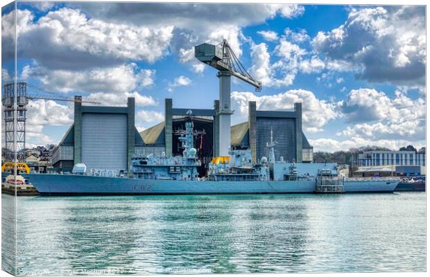 The Mighty HMS Somerset Canvas Print by Roger Mechan