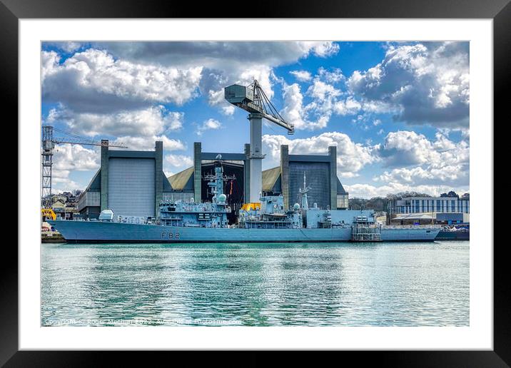 The Mighty HMS Somerset Framed Mounted Print by Roger Mechan