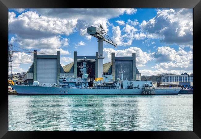 The Mighty HMS Somerset Framed Print by Roger Mechan