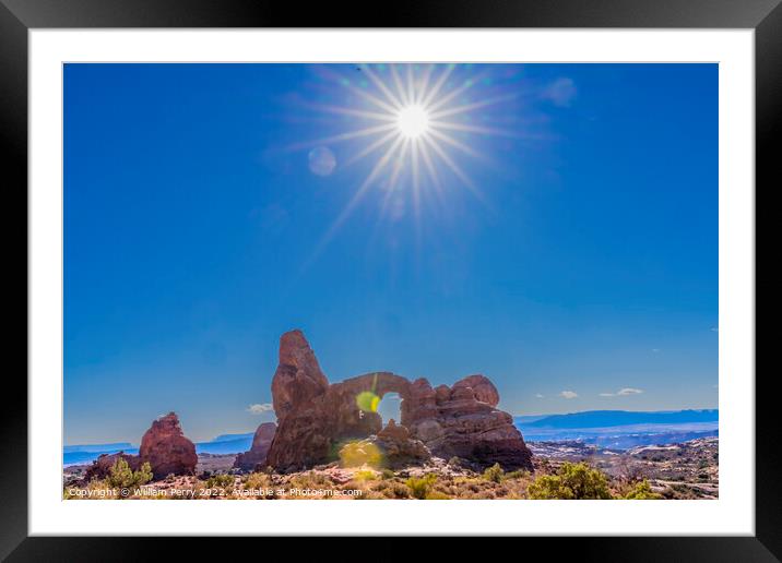 Turret Arch Sun Windows Section Arches National Park Moab Utah  Framed Mounted Print by William Perry